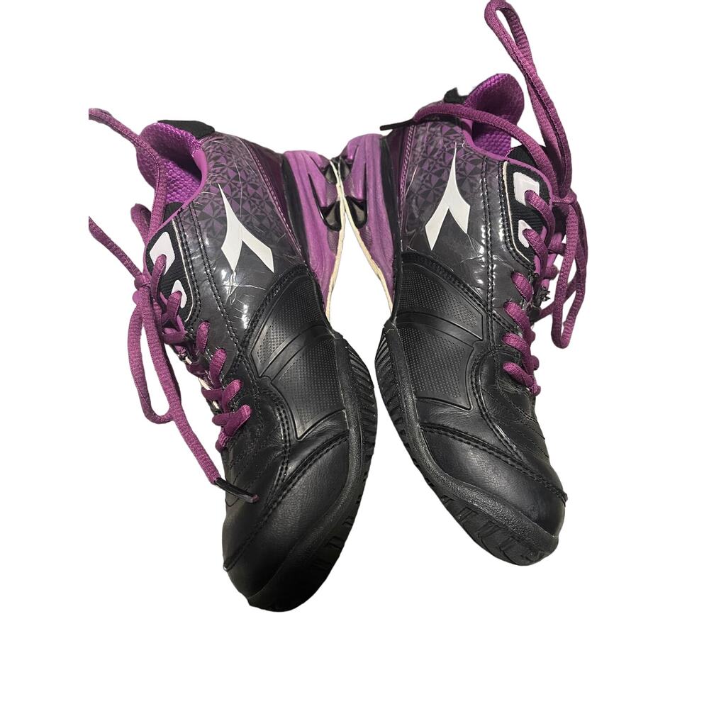 Diadora S. Star K Elite Women’s Tennis Shoes Black / Purple Ortholite US Size 7